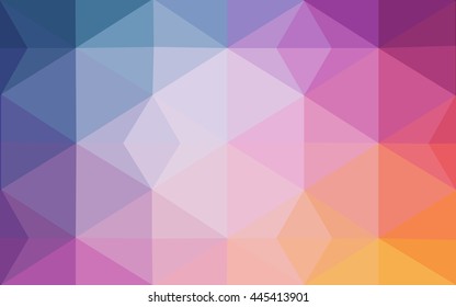 Multicolor pink, blue polygonal illustration, which consist of triangles. Geometric background in Origami style with gradient. Triangular design for your business.