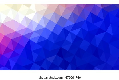 Multicolor pink, blue polygonal illustration, which consist of triangles. Geometric background in Origami style with gradient. Triangular design for your business.