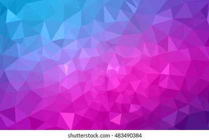 Multicolor pink, blue polygonal illustration, which consist of triangles. Geometric background in Origami style with gradient. Triangular design for your business.