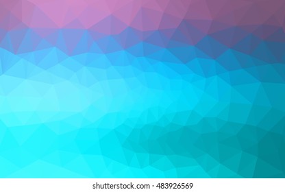 Multicolor pink, blue polygonal illustration, which consist of triangles. Geometric background in Origami style with gradient. Triangular design for your business.