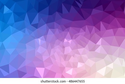Multicolor pink, blue polygonal illustration, which consist of triangles. Geometric background in Origami style with gradient. Triangular design for your business.