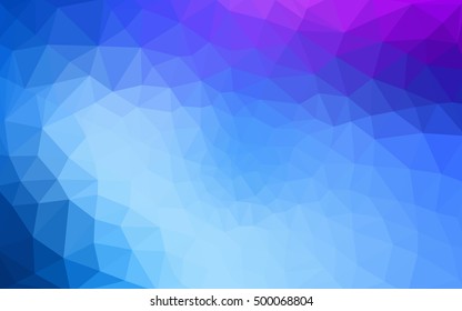 Multicolor pink, blue polygonal illustration, which consist of triangles. Geometric background in Origami style with gradient. Triangular design for your business.