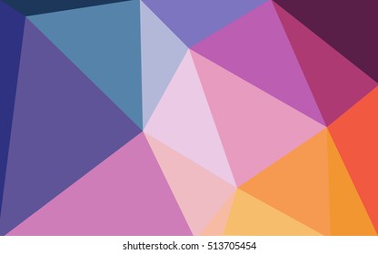 Multicolor pink, blue polygonal illustration, which consist of triangles. Geometric background in Origami style with gradient. Triangular design for your business.