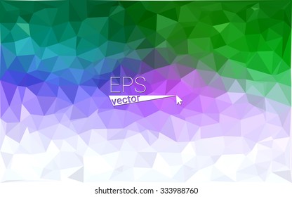 multicolor pink, green geometric rumpled triangular low poly style gradient illustration graphic background. Vector polygonal design for your business.