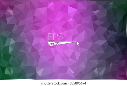 multicolor pink, green geometric rumpled triangular low poly style gradient illustration graphic background. Vector polygonal design for your business.