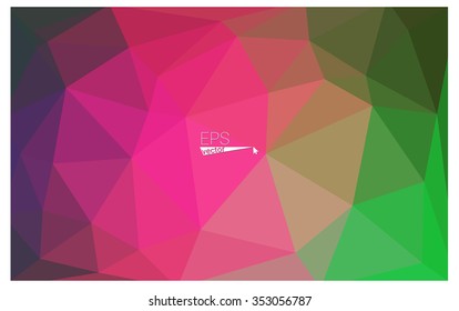 multicolor pink, green geometric rumpled triangular low poly origami style gradient illustration graphic background. Vector polygonal design for your business.