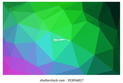 multicolor pink, green geometric rumpled triangular low poly origami style gradient illustration graphic background. Vector polygonal design for your business.