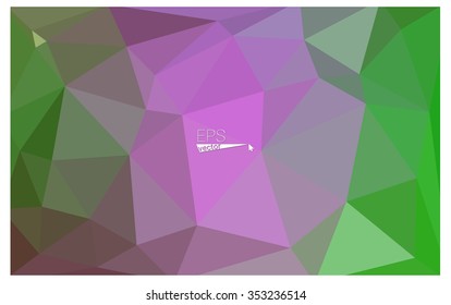 multicolor pink, green geometric rumpled triangular low poly origami style gradient illustration graphic background. Vector polygonal design for your business.