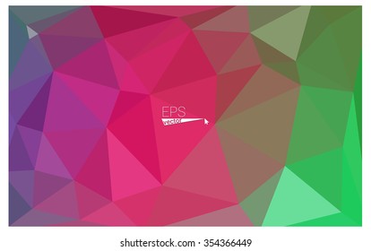 multicolor pink, green geometric rumpled triangular low poly origami style gradient illustration graphic background. Vector polygonal design for your business.