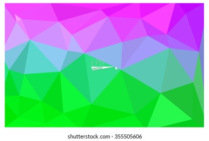 multicolor pink, green geometric rumpled triangular low poly origami style gradient illustration graphic background. Vector polygonal design for your business.