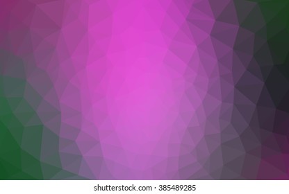 multicolor pink, green polygonal illustration, which consist of triangles. Geometric background in Origami style with gradient. Triangular design for your business.