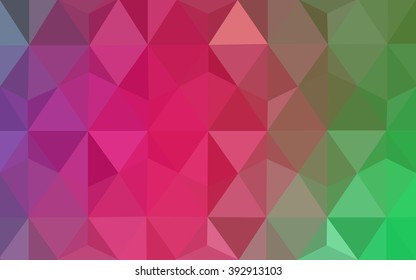 multicolor pink, green polygonal illustration, which consist of triangles. Geometric background in Origami style with gradient. Triangular design for your business.