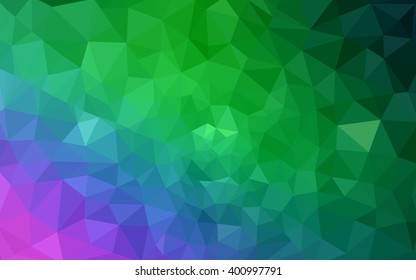 multicolor pink, green polygonal illustration, which consist of triangles. Geometric background in Origami style with gradient. Triangular design for your business.