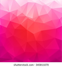 multicolor pink and red geometric rumpled triangular low poly style illustration.Vector polygonal design for business.