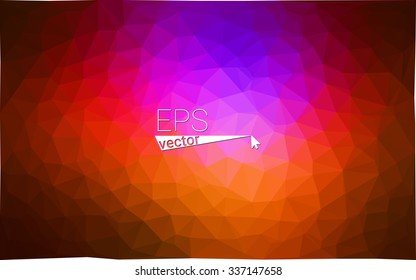 Multicolor pink, red, orange geometric rumpled triangular low poly origami style gradient illustration graphic background. Vector polygonal design for your business.
