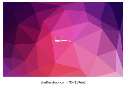 Multicolor pink, red, orange geometric rumpled triangular low poly origami style gradient illustration graphic background. Vector polygonal design for your business.