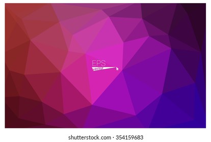 Multicolor pink, red, orange geometric rumpled triangular low poly origami style gradient illustration graphic background. Vector polygonal design for your business.