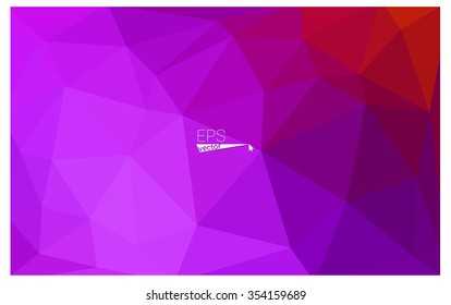 Multicolor pink, red, orange geometric rumpled triangular low poly origami style gradient illustration graphic background. Vector polygonal design for your business.