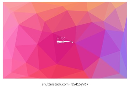 Multicolor pink, red, orange geometric rumpled triangular low poly origami style gradient illustration graphic background. Vector polygonal design for your business.