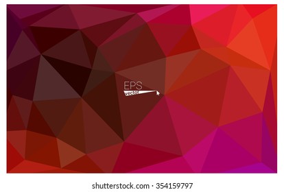 Multicolor pink, red, orange geometric rumpled triangular low poly origami style gradient illustration graphic background. Vector polygonal design for your business.