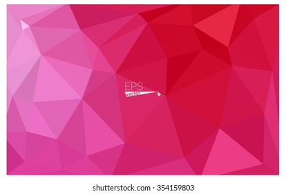 Multicolor pink, red, orange geometric rumpled triangular low poly origami style gradient illustration graphic background. Vector polygonal design for your business.