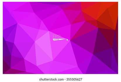 Multicolor pink, red, orange geometric rumpled triangular low poly origami style gradient illustration graphic background. Vector polygonal design for your business.