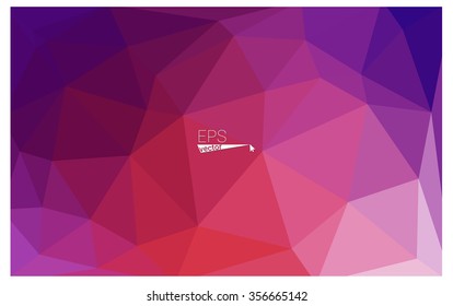 Multicolor pink, red, orange geometric rumpled triangular low poly origami style gradient illustration graphic background. Vector polygonal design for your business.