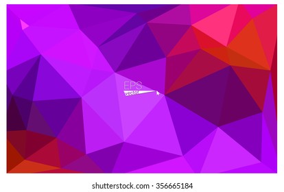 Multicolor pink, red, orange geometric rumpled triangular low poly origami style gradient illustration graphic background. Vector polygonal design for your business.