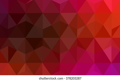 Multicolor pink, red, orange polygonal illustration, which consist of triangles. Geometric background in Origami style with gradient. Triangular design for your business.