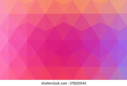 Multicolor pink, red, orange polygonal illustration, which consist of triangles. Geometric background in Origami style with gradient. Triangular design for your business.