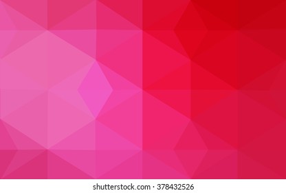 Multicolor pink, red, orange polygonal illustration, which consist of triangles. Geometric background in Origami style with gradient. Triangular design for your business.