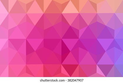 Multicolor pink, red, orange polygonal illustration, which consist of triangles. Geometric background in Origami style with gradient. Triangular design for your business.