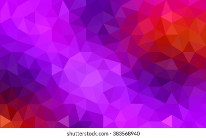 Multicolor pink, red, orange polygonal illustration, which consist of triangles. Geometric background in Origami style with gradient. Triangular design for your business.