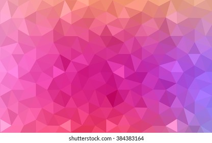 Multicolor pink, red, orange polygonal illustration, which consist of triangles. Geometric background in Origami style with gradient. Triangular design for your business.