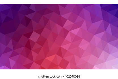 Multicolor pink, red, orange polygonal illustration, which consist of triangles. Geometric background in Origami style with gradient. Triangular design for your business.