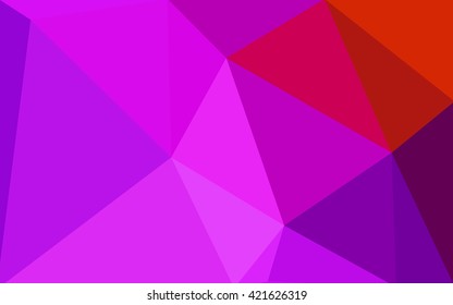 Multicolor pink, red, orange polygonal illustration, which consist of triangles. Geometric background in Origami style with gradient. Triangular design for your business.