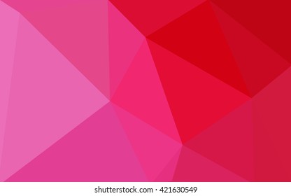 Multicolor pink, red, orange polygonal illustration, which consist of triangles. Geometric background in Origami style with gradient. Triangular design for your business.