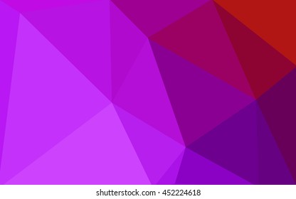 Multicolor pink, red, orange polygonal illustration, which consist of triangles. 
