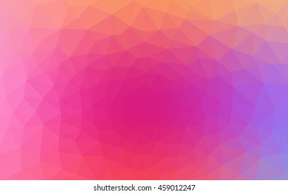 Multicolor pink, red, orange polygonal illustration, which consist of triangles. Geometric background in Origami style with gradient. Triangular design for your business.