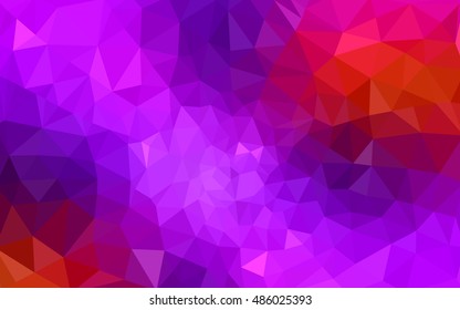 Multicolor pink, red, orange polygonal illustration, which consist of triangles. Geometric background in Origami style with gradient. Triangular design for your business.