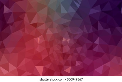 Multicolor pink, red, orange polygonal illustration, which consist of triangles. Geometric background in Origami style with gradient. Triangular design for your business.