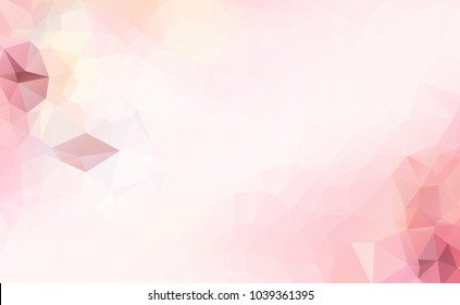 Multicolor pink, white geometric rumpled triangular low poly style gradient illustration graphic background. Vector polygonal design for your business.
