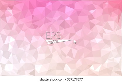 Multicolor pink, yellow geometric rumpled triangular low poly origami style gradient illustration graphic background. Vector polygonal design for your business.
