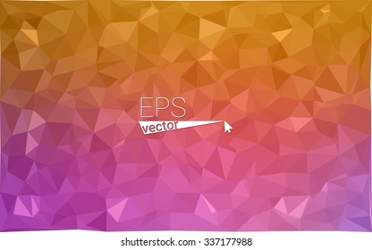 Multicolor pink, yellow geometric rumpled triangular low poly origami style gradient illustration graphic background. Vector polygonal design for your business.
