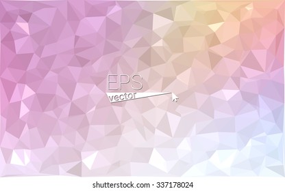 Multicolor pink, yellow geometric rumpled triangular low poly origami style gradient illustration graphic background. Vector polygonal design for your business.