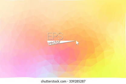 Multicolor pink, yellow geometric rumpled triangular low poly origami style gradient illustration graphic background. Vector polygonal design for your business.