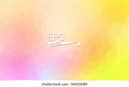 Multicolor pink, yellow geometric rumpled triangular low poly origami style gradient illustration graphic background. Vector polygonal design for your business.