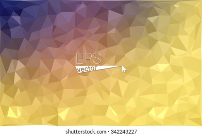 Multicolor pink, yellow geometric rumpled triangular low poly origami style gradient illustration graphic background. Vector polygonal design for your business.