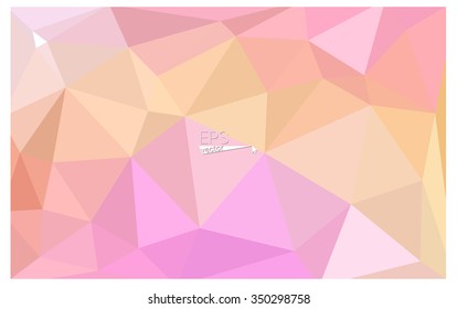 Multicolor pink, yellow geometric rumpled triangular low poly origami style gradient illustration graphic background. Vector polygonal design for your business.