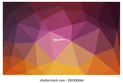 Multicolor pink, yellow geometric rumpled triangular low poly origami style gradient illustration graphic background. Vector polygonal design for your business.